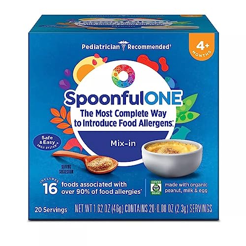 SpoonfulONE Food Allergen Introduction Mix-Ins | Smart Feeding for an Infant or Baby 4+ Months | Certified Organic (20 Packets)