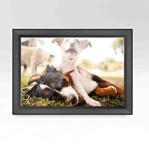 16x19 Frame Black Passaggi Solid Wood Picture Frame Width 1.5 Inches | Interior Frame Depth 0.5 Inches | Passaggi Nero Modern Photo Frame Complete with UV Acrylic, Foam Board Backing & Hanging