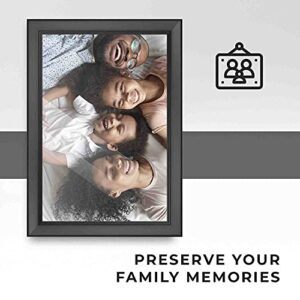 16x19 Frame Black Passaggi Solid Wood Picture Frame Width 1.5 Inches | Interior Frame Depth 0.5 Inches | Passaggi Nero Modern Photo Frame Complete with UV Acrylic, Foam Board Backing & Hanging