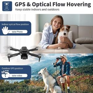 GPS Drone with Camera for Adults, Drones with Altitude Hold, Circle Fly, Waypoint Fly, Foldable RC Quadcopter Toys Gifts for Kids