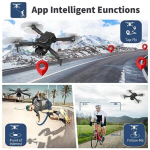 GPS Drone with Camera for Adults, Drones with Altitude Hold, Circle Fly, Waypoint Fly, Foldable RC Quadcopter Toys Gifts for Kids