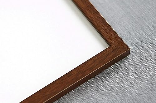 24x20 Frame Brown Solid Wood Picture Frame Width 0.75 Inches | Interior Frame Depth 0.5 Inches | Mogano Traditional Photo Frame Complete with UV Acrylic, Foam Board Backing & Hanging Hardware