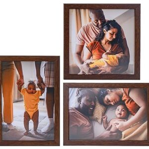 24x20 Frame Brown Solid Wood Picture Frame Width 0.75 Inches | Interior Frame Depth 0.5 Inches | Mogano Traditional Photo Frame Complete with UV Acrylic, Foam Board Backing & Hanging Hardware