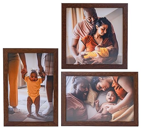 24x20 Frame Brown Solid Wood Picture Frame Width 0.75 Inches | Interior Frame Depth 0.5 Inches | Mogano Traditional Photo Frame Complete with UV Acrylic, Foam Board Backing & Hanging Hardware