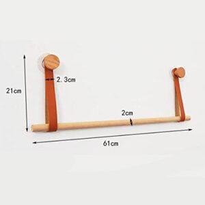 Handmade Paper Towel Holder Solid Wood Towel Bar Creative Paper Towel Shelf Wall Hole-Free Kitchen Hanging Bar Wooden Clothes Hook