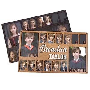 handance personalized school years picture frame pre k -12, name custom wood school days graduation photo display frame cool graduation gifts
