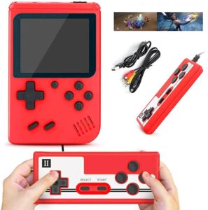 handheld game console, portable retro video game console with 400 classical fc games, 3.0-inches lcd screen, 1020mah rechargeable battery, retro game console support for connecting tv and two players