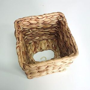 1 Piece Wicker Napkin Holder Square Napkin Tray Wicker Storage Basket Towel Holder Wicker Basket Wicker Towel Basket Hand Towel Storage Tray Napkin Basket Tissue Dispenser with Lid