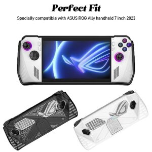 Protective Case Compatible with ASUS ROG Ally Handheld 7 inch 2023, Precise Cuts TPU Case with Foldable Stand, Shock Resistant Case Protect from Drops, Impacts and Scratches