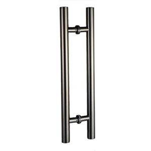 rfshop round entry door handle, modern steel push pull door handle for shower glass sliding/barn door/interior exterior door, include fittings (color : black titanium, size : 60 x 40cm)