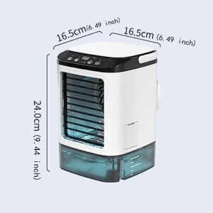 Small Air Conditioning Unit, 900ml Water Tank,with Ice Box,3 Wind Speeds Room Air Conditioners for Home 3 Wind Speeds,Cooling Mist,7 LED Lights Home Air Con for Room Office