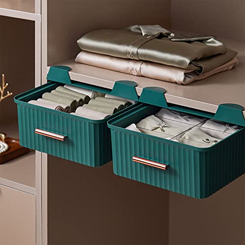 Zitrenot Under Desk Drawer Socks Organizer 6 Compartments Clothes Storage Bin for Bedroom Dorms Damage Free