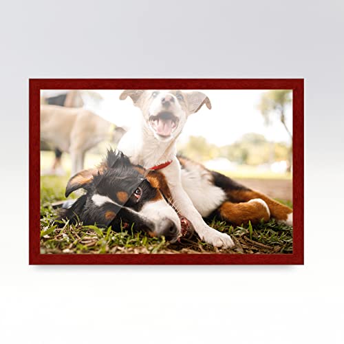 24x30 Frame Brown Red Cherry Wood Picture Frame Width 0.75 Inches | Interior Frame Depth 0.5 Inches | Cerise Collection | UV Acrylic, Foam Board Backing & Hanging Hardware Included