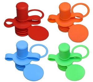 zekian baby water bottle cap, water bottle spout, bottle top adapter replacement for kids and adults, silicone portable spill-proof, leakproof, reusable & compatible with all bottles, pack of 4 pcs