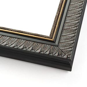 10x10 frame black feather payton ornate solid wood picture frame width 1.75 inches | interior frame depth 0.5 inches | payton ornate photo frame complete with uv acrylic, foam board backing & hanging