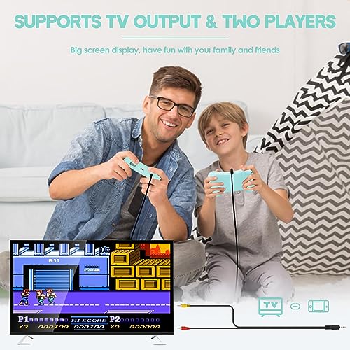 Handheld Game Console, Retro Video Game with 500 Classic FC Games,3 Inch Screen & 1000mAh Rechargeable Battery Portable Mini Game Console Support TV Connection & 2 Players for Kids Adults (Blue)