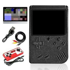 handheld game console for kids, retro gaming console for adults, mini portable hand held games with 500 classic games 3.0-inch color screen support two players & connecting tv, black
