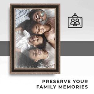 36x24 Frame Silver Real Wood Picture Frame Width 1.75 Inches | Interior Frame Depth 0.5 Inches | Milton Distressed Photo Frame Complete with UV Acrylic, Foam Board Backing & Hanging Hardware