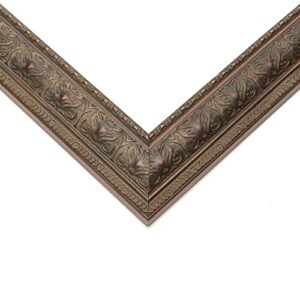 5x10 ornate brown real wood picture frame width 1.5 inches | interior frame depth 0.5 inches | zisa ornate photo frame complete with uv acrylic, foam board backing & hanging hardware