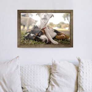 22x14 Frame Silver Real Wood Picture Frame Width 1.25 Inches | Interior Frame Depth 0.5 Inches | Diem Mid Century Photo Frame Complete with UV Acrylic, Foam Board Backing & Hanging Hardware