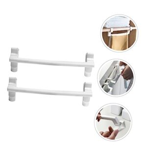 Homoyoyo 2pcs Over Cabinet Rack Wall Mount Towel Organizer Bathroom Towel Organizer Towel Holder Cabinet Towel Organizer Hanging Storage Box Shelf Tower Hanger Towel Rack abs White