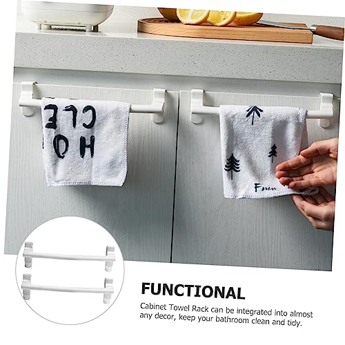 Homoyoyo 2pcs Over Cabinet Rack Wall Mount Towel Organizer Bathroom Towel Organizer Towel Holder Cabinet Towel Organizer Hanging Storage Box Shelf Tower Hanger Towel Rack abs White