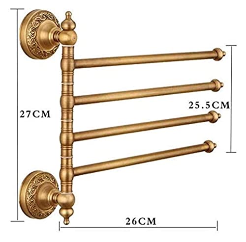 Towel BAR Rack Towel Rack Antic Copper Rotatable Towel Rack European Bathroom Bathroom Hanging Double Stand