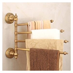 Towel BAR Rack Towel Rack Antic Copper Rotatable Towel Rack European Bathroom Bathroom Hanging Double Stand
