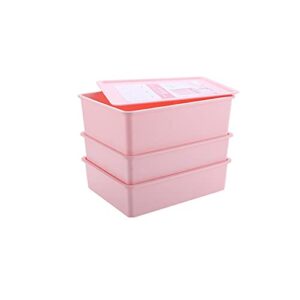 gajust beautiful 3-piece set underwear storage box with closet organizer drawer for underwear socks box bra organizer with cover/pink/245 * 245 * 212mm