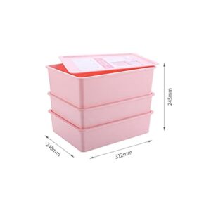 GAJUST Beautiful 3-Piece Set Underwear Storage Box with Closet Organizer Drawer for Underwear Socks Box Bra Organizer with Cover/Pink/245 * 245 * 212Mm