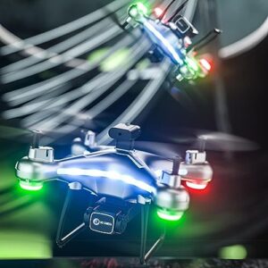 Drone With 4K Dual HD Camera - 2023 Upgradded RC Quadcopter for Adults and Kids, Light Show Obstacle Avoidance Aerial Drone, WiFi FPV RC Drone for Beginners Live Video HD Wide Angle RC Aircraft