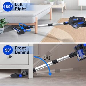 INSE Cordless Vacuum Cleaner, 6-in-1 Rechargeable Stick Vacuum Up to 45mins Runtime, Versatile Lightweight Cordless Vacuum with 2200mAh Battery, Quiet Vacuum Cleaner for Hard Floor Pet Hair Home Car