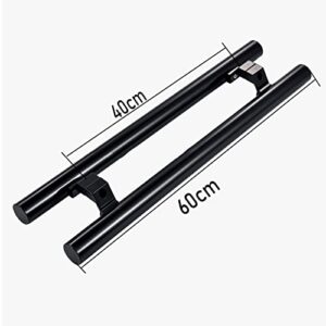 SUCHETA Stainless Steel Round Shape Bar Contemporary Entryway Modern Door Handle Ladder Bar Sliding Glass Shower Barn Door Entrance Interior Exterior Door Pull Black Finish (Size: 60x40cm)