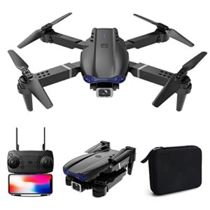 drone with 1080p dual hd camera - 2023 upgradded rc quadcopter for adults and kids, wifi fpv rc drone for beginners live video hd wide angle rc aircraft, 2 batteries，trajectory flight, altitude hold（black）