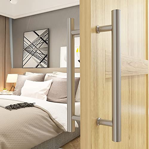 SUCHETA 50-120cm Push Pull Handle for Sliding Door,Brushed Stainless Steel Pull Push Modern Door Handles/Glass Handles,Interior or Exterior,Modern Style (Size : 120x80CM)