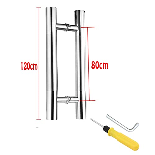 SUCHETA 50-120cm Push Pull Handle for Sliding Door,Brushed Stainless Steel Pull Push Modern Door Handles/Glass Handles,Interior or Exterior,Modern Style (Size : 120x80CM)