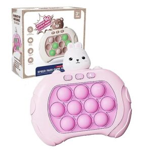 quick push bubble competitive game console series, quick push game console, decompression breakthrough puzzle pop game machine, multiple game modes toy for 3+ years (pink)