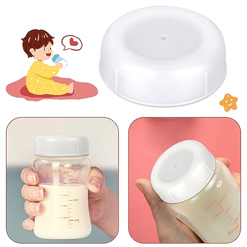 Baby Bottle Lid, Screw Lids Aka Travel Caps with Rewritable Sealing Disc Compatible with Avent dr. Brown Mouth Bottles, Baby Bottle Caps, Cap Replace Natural Bottle Sealing Ring and Sealing Disc