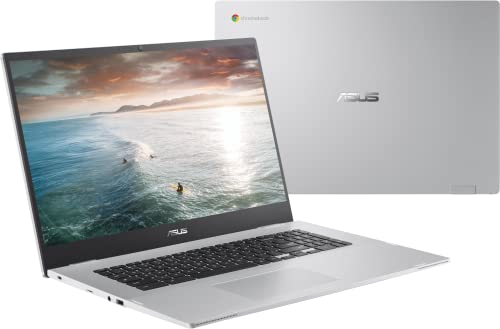 ASUS Chromebook Laptop for College Student, 17.3 Inch FHD, Intel Celeron N4500, Chrome OS, 4GB RAM, 64GB eMMC, Wi-Fi 6, Type-C, Intel UHD Graphics, Silver, PCM