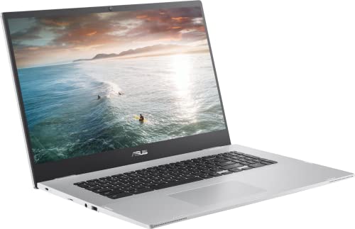 ASUS Chromebook Laptop for College Student, 17.3 Inch FHD, Intel Celeron N4500, Chrome OS, 4GB RAM, 64GB eMMC, Wi-Fi 6, Type-C, Intel UHD Graphics, Silver, PCM