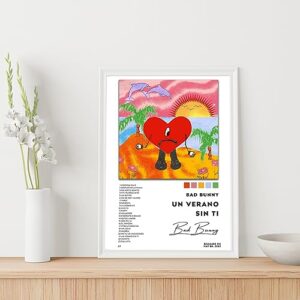 HGKNCF Bad Bunny Album Cover Posters for Room Aesthetic Set of 6 Music Posters Wall Art, Rapper Posters Wall Decor,Bad Bunny Signed Limited Artwork Picture for Teens Girls College Girls Dorm Decor