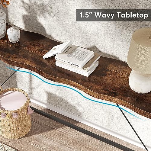 Tribesigns Long & Wider Console Table, 71 inches Behind Couch Table Industrial Entryway Table, Vintage Hallway Table, Rustic Long Sofa Table, Large Accent Table for Living Room & Entrance