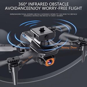 Drone With Dual 1080P HD FPV Camera Remote Control With Altitude Hold, Headless Mode, Start Speed Adjustment, Mini Drone Toys Gifts For Boys Girls (C Black(Dual Camera))