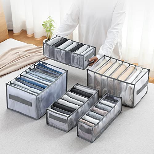 Jeans Storage Box Closet Wardrobe Clothes Compartment Boxes Drawer Jeans Socks Separation Organizer Pants Storage Boxes