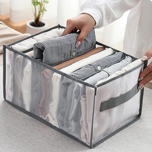 Jeans Storage Box Closet Wardrobe Clothes Compartment Boxes Drawer Jeans Socks Separation Organizer Pants Storage Boxes