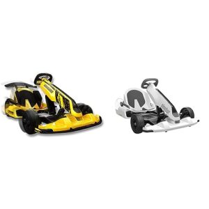 segway transformers electric gokart pro bumblebee limited edition,yellow & ninebot gokart kit, outdoor race pedal go karting car for kids and adults, adjustable length and height, ride on toys