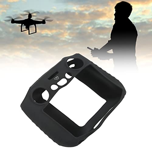 Drone Controller Silicone Cover, Anti Slip Texture Drone Controller Silicone Protective Case Reinforcing Rib Design Anti Drop Dustproof for Outdoor Shooting (Black)