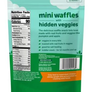 Beech-Nut Toddler Snacks, Mini Waffles with Hidden Veggies, Pumpkin Apple Cinnamon, Non-GMO, 3.2 oz Bag (7 Pack)