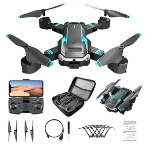 drone with hd dual camera- fpv camera drones with carrying case, foldable drone remote control gifts rc quadcopter for boys girls- headless mode, o𝚗e key start, speed adjustment