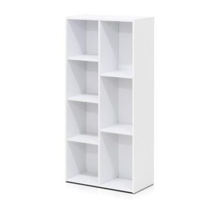 7-cube reversible open shelf bookcase, white